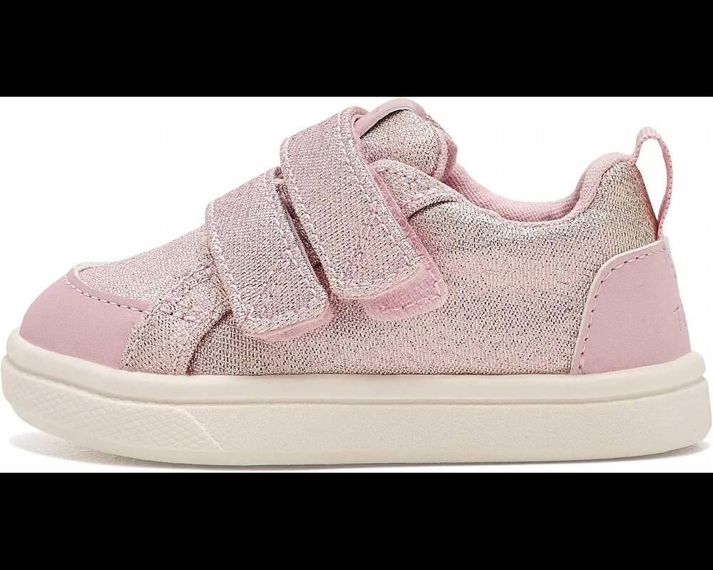 NEW TOMS girls cruz double strap sneakers in pale rose metallic